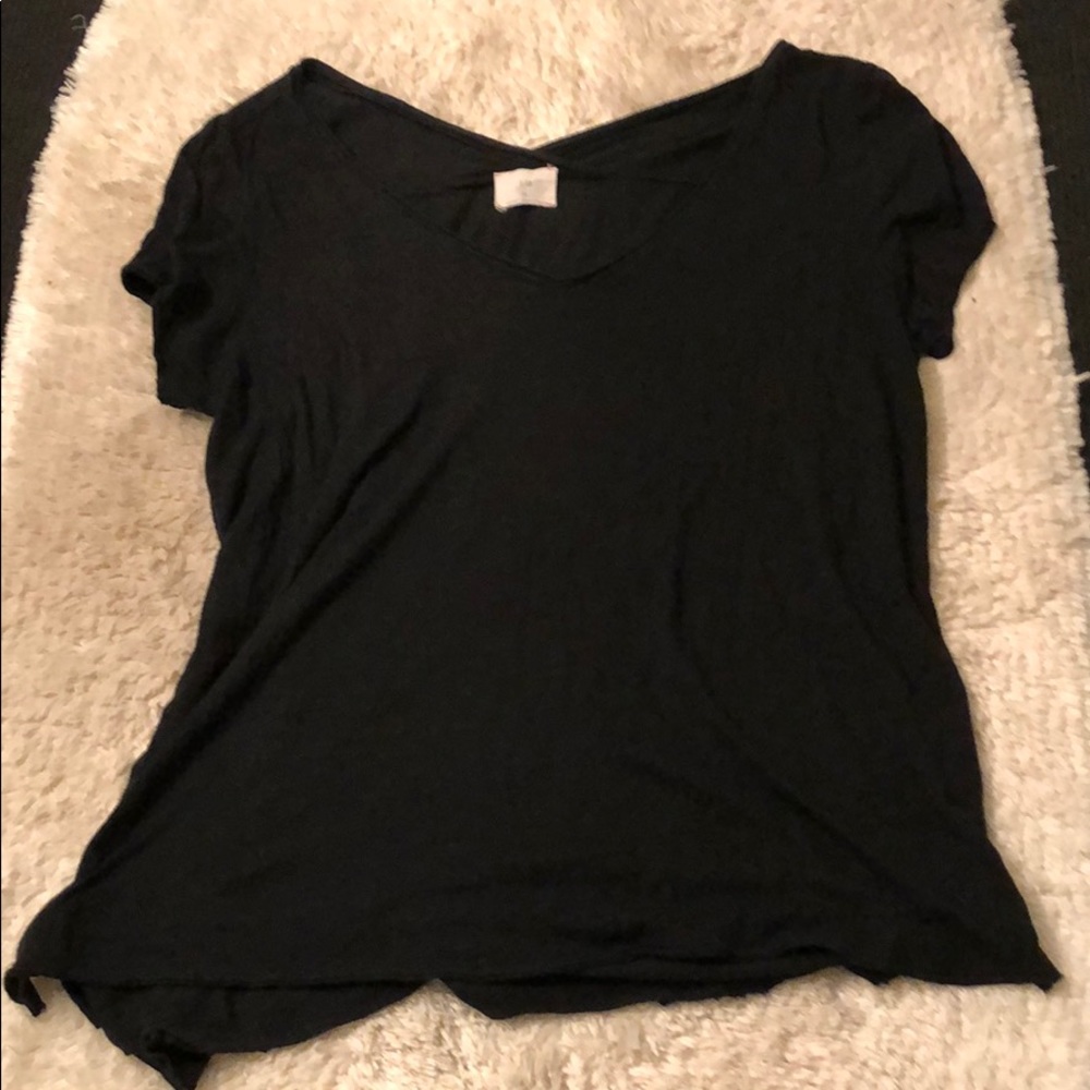 Anthropologie TLA short-sleeve black V-neck tunic